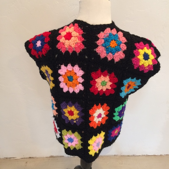 BOHO HIPPY CROCHET VEST HANDMADE - Picture 3 of 5